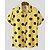 cheap Men's Button Up Shirts-Men's Shirt Summer Shirt Casual Shirt Beach Shirt Button Up Shirt Black White Yellow Short Sleeve Polka Dot Lapel Vacation Hawaiian Clothing Apparel Polyester Fashion Casual Comfortable