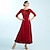 voordelige Ballroom danskleding-Ballroomdansen Kleding Prints Gesplitst Dames Prestatie Opleiding 3/4 mouw Polyester Netstof Spandex