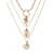 abordables Accessoires de vacances-Ensemble de colliers bohèmes superposés en coquillages et perles pour femmes – pendentif turquoise de style plage et breloques dorées pour les vacances d'été et les festivals