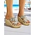 preiswerte Keilsandalen-Damen-Keilsandalen im Boho-Stil mit goldenen Strasssteinen – glitzernde Slip-On-Plateau-Absätze für Strandurlaube, Sommerpartys und Urlaubskleidung