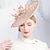 billige Hodebånd-pannebånd lin solhatt tallerken hatt topp hatt bryllup teselskap elegant bryllup med fjærbånd hodeplagg hodeplagg
