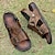 preiswerte Urlaubsandalen-Herren Sandalen Spaziergang Lässig Mikrofaser Bequem Rutschfest Atmungsaktiv Loafer Schwarz Braun Sommer Frühling Herbst