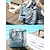 abordables Cabas et fourre-tout-Sac fourre-tout de plage en maille fleurie pour femme – grand sac à bandoulière d'été imperméable avec poches, léger et respirant pour les vacances, la piscine et les voyages. Couleur : vert vin, bleu foncé.
