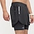 preiswerte Laufshorts-Herren Laufshorts Sportshorts Außen Normale Passform Schnelltrocknend Leicht Atmungsaktiv Shorts Elastischer Bund 2 in 1 Dunkelgrau Schwarz Camping / Wandern Jagd Klettern S M L XL