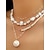 abordables Accessoires de vacances-Ensemble de colliers bohèmes superposés en coquillages et perles pour femmes – pendentif turquoise de style plage et breloques dorées pour les vacances d'été et les festivals