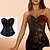 baratos espartilho-Rococó Com Busto Baile de Máscara Espartilho de Tronco Inteiro Fantasias Jacquard Compressão abdominal Flexão Jacquard Fantasia Mulheres Real Baile de Máscaras Festa Carnaval de Veneza Adulto Corpete
