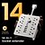 cheap Household Appliances-14-in-1 Flat Plug Power Strip with 4 AC Outlets &amp; 6 USB Ports (2 USB-C) – Overload Protection &amp; Power Expansion Board