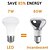 abordables Ampoules globe led-Ampoule LED E27 R63 7 W 85-265 V, lumière champignon, équivalent 60 W, blanc chaud, pour la maison, le salon, la salle de bain, 6 pièces