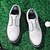 preiswerte Herren Golfschuhe-Weiße Brogue-Golfschuhe für Herren – strapazierfähige Schnür-Sneaker aus Kunstleder mit perforierten Details für Golf- und Sportbegeisterte