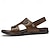 preiswerte Urlaubsandalen-Herren Sandalen Spaziergang Lässig Mikrofaser Bequem Rutschfest Atmungsaktiv Loafer Schwarz Braun Sommer Frühling Herbst