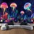 זול שטיחי קיר של Blacklight-טפטים של אור שחור זוהר בחושך מסיבת זוהר תפאורה מגיב ל-UV למדוזות אוקיינוס נוף טבע ערפילי מטורף טפט תלוי קיר אמנות מַדוּר לחדר מגורים חדר שינה