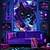 billige Blacklight -billedvev-Blacklight Vev Som Lyser I Mørket Glow Party UV Reaktiv Katt Trippy Tåkete Hengende Veve Veggkunst Mural Stue Soverom