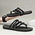 abordables Sandalias de Vacaciones-Sandalias casuales tejidas para hombre con correas ajustables, cómodas y transpirables, perfectas para salidas de verano y ropa de playa.