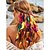 billige Tilbehør til hårstyling-Boho regnbue indiske pannebånd hippie fjærhodeplagg justerbart langt fjærhårtilbehør for kvinner og jenter