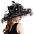 billige Festhatter-Elegant organza derbyhatt for kvinner med bred brem, solhatter til bryllup, teselskap, fascinatorhatt