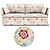 billige Sofatrekk-Sofatrekk i 100 % bomull, egnet for Backsälen-sofa, blomstermotiv, vattert