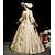 abordables Robes-ancien Rococo Renaissance Maxi Robe Normal Juliette Princesse Mariée Plissé Volanté Princesse Col rond Déguisement Femmes Halloween Carnaval Mascarade Soirée Halloween Performance Adultes