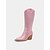 abordables Fiesta Nocturna-Botas vaqueras con diamantes de imitación para mujer: botas de fiesta negras hasta la rodilla con punta puntiaguda y tacón de bloque para festivales de música y eventos nocturnos.