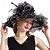 billige Festhatter-Elegant organza derbyhatt for kvinner med bred brem, solhatter til bryllup, teselskap, fascinatorhatt