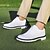 cheap Men&#039;s Golf Shoes-Men&#039;s Classic Black and White Golf Shoes with Faux Leather Upper - Versatile Design for Golf and Casual Wear