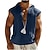 economico Casa-Per uomo Camicia Camicia di lino Stile vichingo Camicia popover Camicia Estiva Abbigliamento da spiaggia Tinta unica Vacanza Casa Nero Blu marino Azzurro cielo Verde Senza Maniche Felpa con Cappuccio