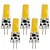 abordables Ampoules LED double broche-Ampoules LED G4 COB 5 W équivalent à 50 W AC12 V DC12-24 V ampoule LED à intensité variable en silicone G4 culot à deux broches lumière LED blanc chaud pour lampe en cristal lustre 5 pièces