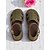 abordables Sandalias planas de mujer-Zapatos de pescador de piel sintética verde para mujer con tira en el tobillo: planos casuales vintage para jardín, patio o recados de verano.