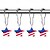 cheap Shower Curtains-1pc 4th of July Shower Curtain Hooks With Ball Bearings, American Patriotic Blue White Red Curtain Tiebacks, Independence Day For Bathroom Accessories