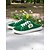 cheap Women&#039;s Sneakers-Women&#039;s Green Canvas Slip-On Sneakers with Lace-Up Design – Comfortable Backless Trainers, Ideal for Walking, Shopping, School Runs &amp; Casual Summer Days
