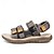 cheap Outdoor Sandals-Men's Tan Multi-Strap Sport Sandals with Adjustable Velcro Straps – Rugged Outdoor Sandals for Hiking, Camping or Everyday Casual Use