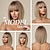 economico Parrucche trendy sintetiche-Parrucca bionda con frangia, corta e liscia, per donne, con capelli sintetici, per feste quotidiane e cosplay.