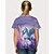 preiswerte Mädchen 3D Cartoon-Mädchen 3D Einhorn T-Shirt Kurzarm Sommer Frühling Mode Basic Kinder 4-12 Jahre Rundhalsausschnitt Outdoor Lässig Täglich Normale Passform