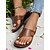 voordelige Casual sandalen-Casual bruine slippers voor dames - eenvoudig en comfortabel met teenlus en gouden accent, ideaal voor buitenactiviteiten en stranddagen
