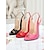 abordables Fête de la Vie Nocturne-Escarpins à bride arrière en cuir verni rouge pour femmes avec talon aiguille et bout ouvert - talons hauts sexy pour les soirées