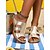 baratos Sandálias Casuais-sandálias femininas de salto alto metálicas – padrão dourado em relevo, salto grosso, estilo fácil de calçar, perfeitas para escapadas no campo e reuniões ao ar livre