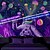 cheap Blacklight Tapestries-Blacklight Tapestry Glow in the Dark Glow Party UV Reactive Astronaut Trippy Misty Hanging Tapestry Wall Art Mural for Living Room Bedroom