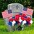 abordables Décoration du Jour de l&amp;#39;Indépendance-4 bouquets de fleurs artificielles patriotiques, fleur rouge bleu blanc avec drapeaux pour le jour de l&#039;indépendance du 4 juillet, décorations de bouquet pour le jour du souvenir pour la tombe du jour