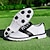 cheap Men&#039;s Golf Shoes-Men&#039;s Classic Black and White Golf Shoes with Faux Leather Upper - Versatile Design for Golf and Casual Wear