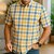 abordables Diseño Geométrico-camisa de vestir de hombre camisa casual camisa de cuadros a cuadros estampados gráficos cuello cuadrado amarillo claro rosa claro negro / gris blanco / verde azul marino casual diario manga corta