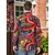 billige Topper-Retro / vintage Bohem 1970erne قميص Hippie Stamme Afrikansk mønster Kostyme Herre Halloween Karneval Gate dans Retro-temafest Festival Voksne Trøye
