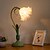 abordables lampe de chevet-Lanterne à fleurs moderne en verre soufflé, lampe de chevet, veilleuse, 4 modes de couleur, intensité variable, pour chambre à coucher, salon, culot E27
