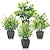 billige Kunstige planter og grønne områder-4-pak kunstige planter keramiske mini kunstige grønne planter potteplanter til boligindretning kontorindretning værelsesindretning bondegårdsindretning indendørs bord badeværelsesindretning