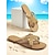 baratos Sandálias de Férias-sandálias femininas estilo boho com contas em formato de estrela do mar – chinelos de praia artesanais para férias de verão e uso em resorts