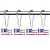 cheap Shower Curtains-1pc 4th of July Shower Curtain Hooks With Ball Bearings, American Patriotic Blue White Red Curtain Tiebacks, Independence Day For Bathroom Accessories