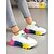 Χαμηλού Κόστους Γυναικεία Sneakers-Γυναικεία πολύχρωμα, χοντρά αθλητικά παπούτσια με ντεγκραντέ σόλα – μοντέρνα αθλητικά παπούτσια με κορδόνια σε ουράνιο τόξο για casual ρούχα, lgbt φεστιβάλ και street style