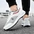 billige Herresneakers-Herresneakers i hvid og grå med åndbar overdel og luftpude - sporty, komfortable, perfekte til løb, fitnesscenter og udendørsaktiviteter