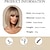 economico Parrucche trendy sintetiche-Parrucca bionda con frangia, corta e liscia, per donne, con capelli sintetici, per feste quotidiane e cosplay.