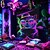 billige Blacklight -billedvev-Blacklight Vev Som Lyser I Mørket Glow Party UV Reaktiv Katt Trippy Tåkete Hengende Veve Veggkunst Mural Stue Soverom
