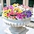 abordables Fleurs artificielles-Lot de 12 bouquets de fleurs artificielles pour décoration extérieure, fausses marguerites en soie, résistantes aux UV, pour jardin, véranda, jardinière, chambre, décoration d'intérieur, jaune