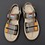 cheap Outdoor Sandals-Men's Tan Multi-Strap Sport Sandals with Adjustable Velcro Straps – Rugged Outdoor Sandals for Hiking, Camping or Everyday Casual Use